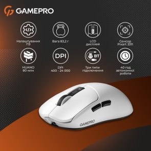 Миша GamePro Genesis Ranker WL/BT/USB White (GM012W)