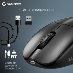 Миша GamePro Genesis Asgard Surt WL/BT/USB Black (GM017B)