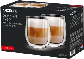 Фото: Набір чашок Ardesto 360ml 2pcs Clear (AR2636BR) № 2 | KTC