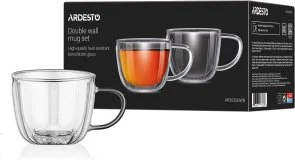 Фото: Набір чашок Ardesto 350ml 2pcs Clear (AR2635BWN) № 4 | KTC