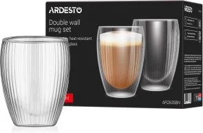 Фото: Набір чашок Ardesto 350ml 2pcs Clear (AR2635BN) № 4 | KTC