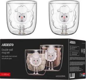 Фото: Набір чашок Ardesto 300ml 2pcs Clear (AR2630BWL) № 4 | KTC