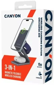 Фото: Бездротова зарядна станція Canyon OnCharge 309 3in1 15W Metal (CNS-WCS309M) № 8 | KTC