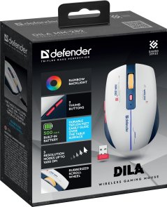 Миша Defender Dila MM-282 White/Blue (52282)