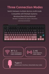 Ajazz AK870 Plus Murad Switch RGB WL/BT/USB White (AK870-MU-BWD)