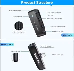 Фото: Радіосистема Saramonic Blink 300 B5 Wireless Black № 5 | KTC