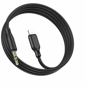 Кабель BOROFONE BL18 Jack 3.5mm / Lightning 1m Black (6941991101045)