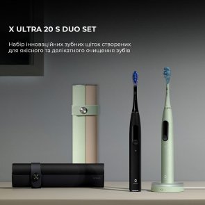 Електрична зубна щітка Oclean X Ultra 20 S Duo Set Green/Black (6970810557152)