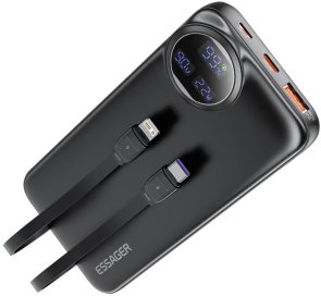 Батарея універсальна Essager Heteromypil 22.5W digital display 10000mAh Black (EDY1W-YT01-Z)