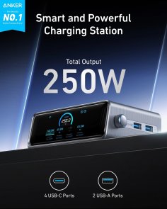 Зарядний пристрій Anker GaNPrime Charger GaN 250W Black (A2345341)
