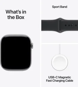 Фото: Смарт годинник Apple Watch 11 GPS LTE 46mm - Space Grey Aluminium Case with Black Sport Band - S/M (MFC94) № 8 | KTC