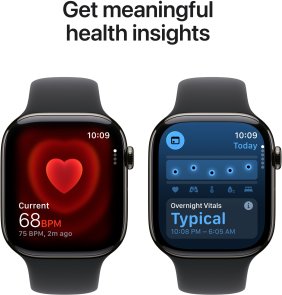 Смарт годинник Apple Watch 11 GPS LTE 46mm - Slate Titanium Case with Black Sport Band - S/M (MFD14)