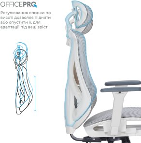 Крісло OfficePro Atlas OC630-W-LG-LG White/Light Gray