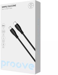 Кабель Proove Simple Silicone 60W Type-C / Type-C 2m Black (CCSI60002221)