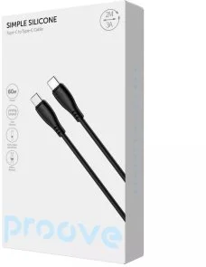 Фото: Кабель Proove Simple Silicone 60W Type-C / Type-C 2m Black (CCSI60002221) № 2 | KTC
