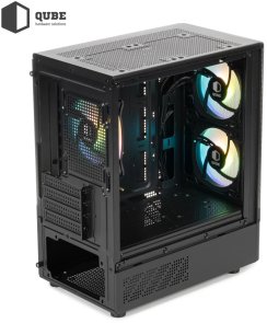 Корпус QUBE Geon ARGB Black with window (GEON_GBNU3)
