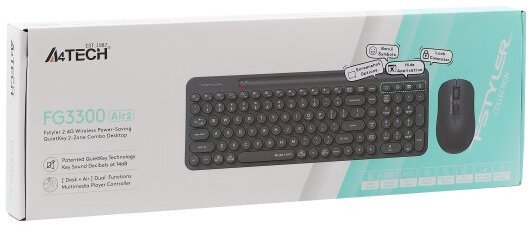 Комплект клавіатура+миша A4tech FG3300 Air2 Wireless Grey (FG3300 Air2 Grey)
