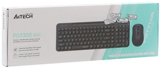 Фото: Комплект клавіатура+миша A4tech FG3300 Air2 Wireless Grey (FG3300 Air2 Grey) № 9 | KTC