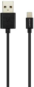 Кабель Canyon MFI-1 2.4A AM / Lightning 1m Black (CNS-MFICAB01B)