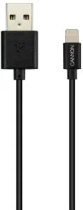 Фото: Кабель Canyon MFI-1 2.4A AM / Lightning 1m Black (CNS-MFICAB01B) № 2 | KTC