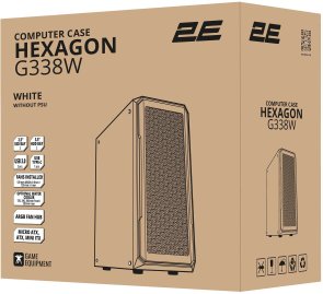 Корпус 2E Gaming Hexagon White with window (2E-G338W)