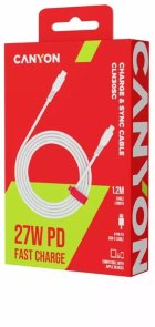 Кабель Canyon CLN30SC 27W Type-C / Lightning 1.2m White (CNS-CLN30SC12W)