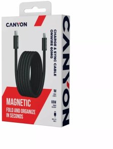 Кабель Canyon OnWire 60MG 60W Type-C / Type-C 1m Black (CND-CCMG60AB15B)