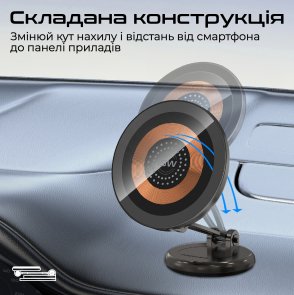 Кріплення для мобільного телефону Promate Magnus2-qi (6959144065250)