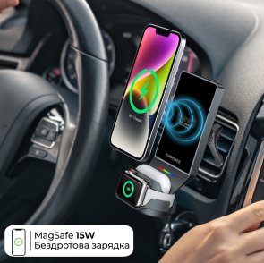 Кріплення для мобільного телефону Promate Magdrive-trio Black (6959144066196)