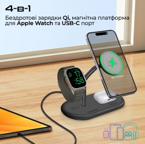 Бездротова зарядна станція Promate synergy-pro.black