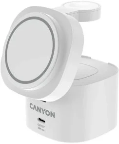 Фото: Бездротова зарядна станція Canyon OnCharge 405 4in1 15W White (CNS-WCS405WW/A) № 2 | KTC