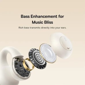 Навушники Baseus Bass 15 Clip Open-Ear TWS white (A00079500223-00)