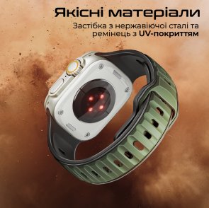 Ремінець Promate for Apple Watch 42/44/45/49 - Siliband-dc Midnightgreen (6959144067391)