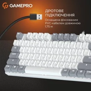 Фото: Клавіатура GamePro Genesis Metallic MK110W Red Switches White № 8 | KTC