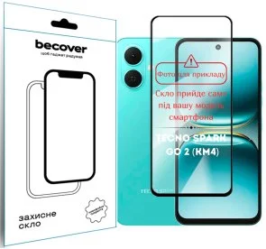 Фото: Захисне скло BeCover for Tecno Spark Go 2 KM4 Black (714369) № 2 | KTC