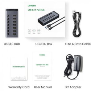 USB-хаб UGREEN CM481 Grey (90307)