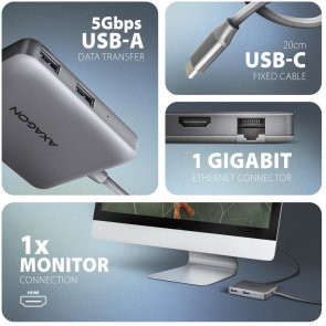 USB-хаб Axagon HMC-5HL Grey