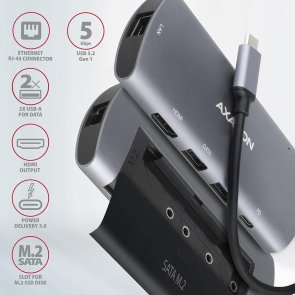 USB-хаб Axagon HMC-6M2 Grey