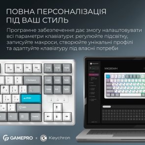 Клавіатура GamePro Asgard Ragnar MK285WH WL/BT/USB White