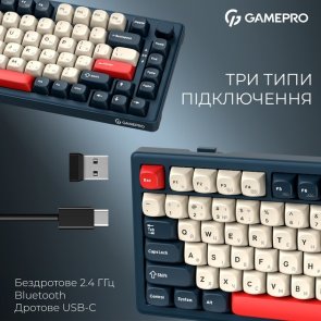 Клавіатура, GamePro Asgard Yord MK266BL WL/BT/USB, Blue ( Gaming )