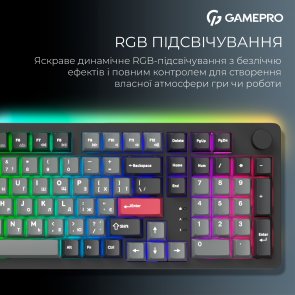 Клавіатура GamePro Asgard Drakkar MK305BK WL/BT/USB Black