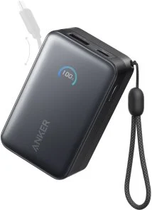 Фото: Батарея універсальна Anker Nano 10000mAh 45W Built-In USB-C Cable Black (A1638H11) № 2 | KTC