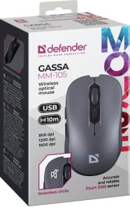 Миша Defender Gassa MM-105 Wireless Grey (52104)