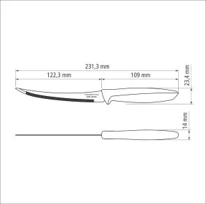 Фото: Набір ножів Tramontina PLENUS 12.7cm 12pcs Light Grey (23428/035) № 3 | KTC