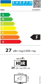 Телевізор LED Haier H32K85FFX (Google TV, Wi-Fi, 1920x1080)