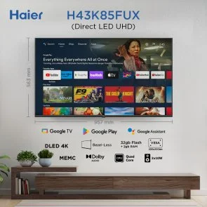 Фото: Телевізор LED Haier H43K85FUX (Google TV, Wi-Fi, 3840x2160) № 3 | KTC