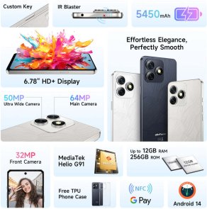 Смартфон Ulefone Note 18 Pro 6/256GB Lustrous Black (6975326667364)