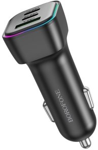  Автомобільний зарядний пристрій BOROFONE BZ28C Trophie 60W Black (6941991110870)