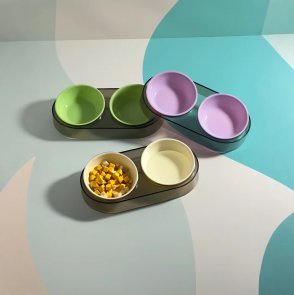 Годівниця подвійна кольорова Me&Pet Білий (NMP28-1)