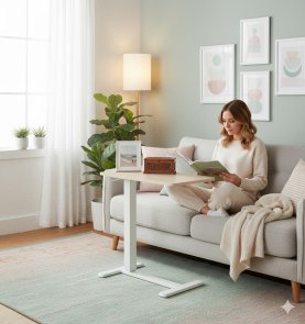 Стіл комп’ютерний 2E CE710WL, з регулюванням висоти, White/Beige